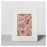 $20 4' x 6' Embossed Ceramic Frame White - Thresho