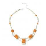 $140 Jay King Tibetan Tapioca Stone & Orange Spiny