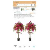 $100 2Pack Artificial Bougainvillea Tree, 4FT Faux