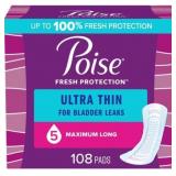 $44 Poise Ultra Thin Incontinence Pads for Women,