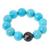 $38 KALIFANO SINGLE GLOBE STRETCH Turquoise size S