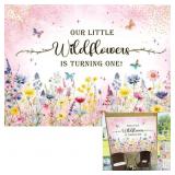 $7 LIANNE Wildflower 1st Birthday Backdrop Floral