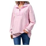 $11 Famulily Cute Half Zipper Lapel Collar Pullove