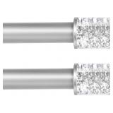 $59 HEI! DEAR 2 Pack Silver Curtain Rods for Windo
