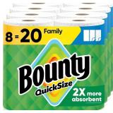$24 Bounty Quick Size Paper Towels, White, 8 Famil