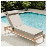$93 5' Outdoor Chaise Lounge Cushions with Pillow,