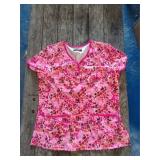 $30 Pink breast cancer awareness scrub top women's