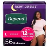 $60 Depend Night Defense Adult Incontinence Underw