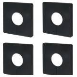 $12 Square Wall Split Flange, 1.33 Inch Hole, Blac