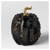 $20 Large Halloween Ceramic Pumpkin Black - Thresh