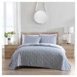 $190 Stone Cottage Willow Way Ticking Quilt Set Ne