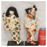(2) Vintage Maiko Geisha Hina Doll