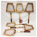 6 Vintage Mid-Century Tennis Signature Rackets