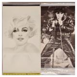 Elvis Presley Poster & Marilyn Monroe Pencil Print