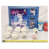 5 Autographed Baseballs Derek Jeter Plaque +More