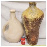 2 HUGE Vases Glazed Ceramic & Custom Art Pottery