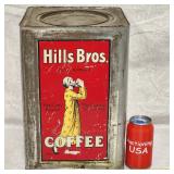 Antique Hills Bros. Red Brand 20 Lbs Coffee Can