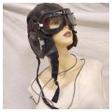 Vintage Russian Winter Pilot Helmet & Goggles