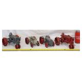 4 Vintage Die Cast Iron Metal Farm Tractors