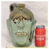 Artist Signed Dal Burtchaell Face Art Pottery Jug
