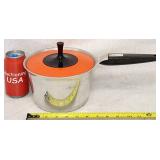 1960's Griswold Aluminum Orange Lid Sauce Pan Pot