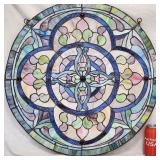 Vintage Stain & Slag Glass Window Art 24' Mosaic