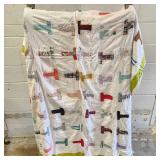 Large Vintage T Patchwork Quilt Comforter Blanket