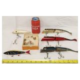 Vintage Signed Ice Fishing Decoy Flies Plugs Lures