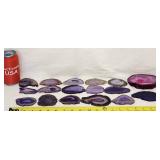 Collection Of Amethyst Purple Cut Slab Geodes