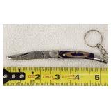 Damascus Blade Keychain Folding Pocket Knife