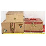 3 Vintage Dolls Trunks W/ Accessories 1940's-1950s