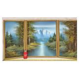 3 Panel T. Wendel Signed Original Oil Painting