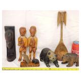 Wood Carved Collection Japan Bears & African