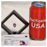 8.4 Carat Pear Cut Purple Pink Natural Tanzanite