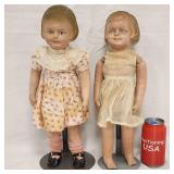 2 Very Rare Antique Stockinette 16' Chase Doll