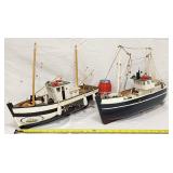 2 Large Wooden Model Sailing Fishing Boat Ship