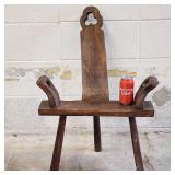 Antique-Vintage Wood Club Carved Birthing Chair