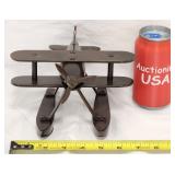 Vintage Arteriors Home Bronze Biplane Sculpture