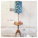 Vintage Maple Side Table Floor Lamp 1960's 1970's
