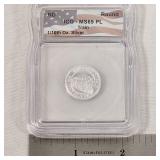 ICG Graded MS69 Proof Like .999 Silver 1/10 Ounce