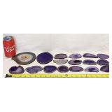 Collection Of Amethyst Purple Cut Slab Geodes #2