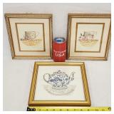 2 Sandy Clough Signed Teacup & Saucer Print +More