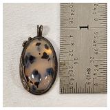 Antique .925 Sterling Silver Pendant Dendrite Opal