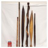Collection Of Tribal Hand Carved Weapons & Tools