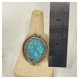 Large Native Turquoise .925 Sterling Silver Ring