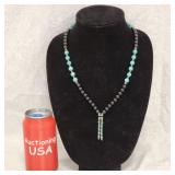 Turquoise Onyx & Copper Beaded Necklace