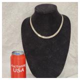 .925 Sterling Silver Vintage Herringbone Necklace