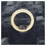 Signed PAJ CZ .925 Gold Layered Size 12 Ring