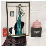 1920's Style Stained Slag Glass & Photography Art