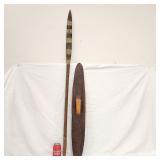 African Tribal Wood Carved Shield & Fighting Spear